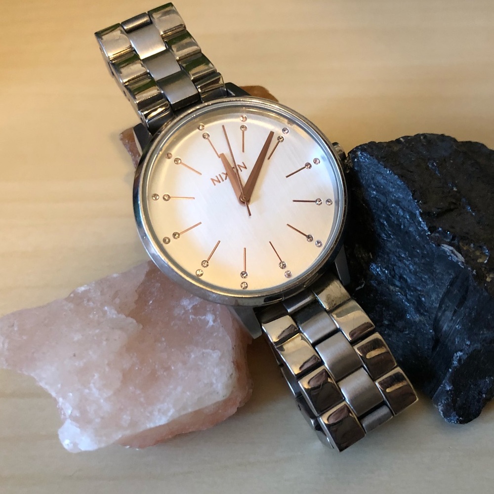 Silver and Rosegold Nixon Watch